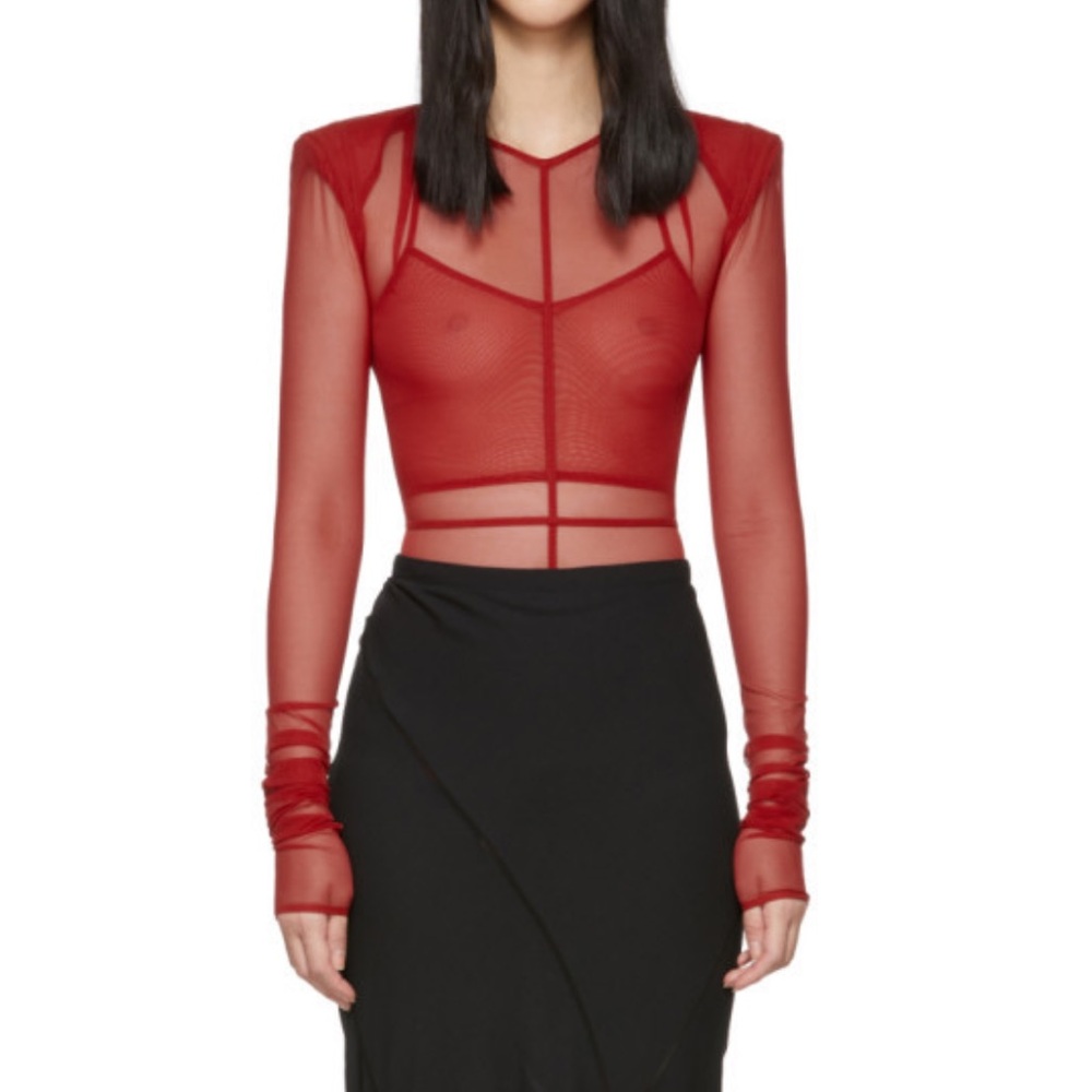 Ann Demeulemeester x La Fille do collab Burningman Demobaza sheer bodysuit